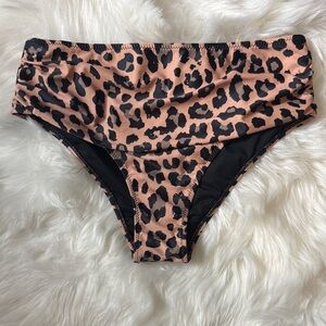 Leopard Print High-Waist Bottoms - brown & Black